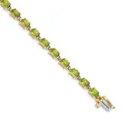 14k Yellow Gold 6x4mm Oval Peridot Bracelet