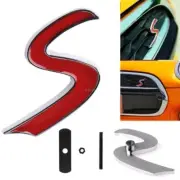 Red Chrome Zink Alloy Front Hood Grille Badge Emblem S Logo fits Mini