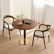 HOLGVE Small Conference Room Negotiation Table Sets, Office Reception Round Table, Solid Wood Tabletop Business Coffee Table Set(27.5in/70cm)