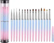 5 Tools | Liner Brush Painting Tools Polish Pen Manicure Set | 15 Nail Dotting Pen Professional Fine Tip for Salon Home Dotting Outlining Manicure Foccar