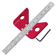 Aluminum Alloy Center Finder and Scribe Tool with Detachable Ruler, Red