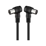 Goobay Angled Antenna Cable (<70 dB) (M/F) 1.5M for TVs/Radios/Receivers - Black