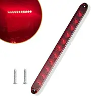 UNXMRFF 1-Pack 11 LED Red Trailer Brake Tail Light, 16” LED Bar Park Stop Turn signals Tail Brake Light Waterproof Brake Strip Red Light for Marine Boats Golf Cart Offroad Truck RV UTV ATV
