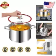 8-Quart Stainless Steel Stockpot with Lid - Induction-Compatible Cookware
