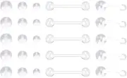 [Oyaface] 14G Clear Piercing Retainers Bioflex Tongue Studs Belly Button Rings Plastic Curved Barbell Navel Piercing Jewelry for Surgery