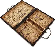 Kisangel Box Vintage Handheld Mahjong Box Storage Container for Organized Tile Storage Present for Friends Family Portable Design for Easy Transport