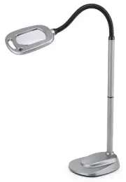 LIGHT IT! By Fulcrum, 20072-401 MultiFlex 12-LED Floor Magnifier Lamp, Silver...