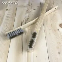 在飛比找momo購物網優惠-【ALLGET】竹柄強力清潔刷 尼龍+銅絲(複合毛材 輕鬆刷