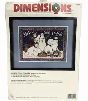 Dimensions Counted Cross Stitch Kit Makin' New Friends Snowmen 8570 Vintage 1998