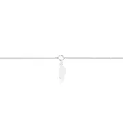 Silver 23+3cm Feather Charm Box Anklet