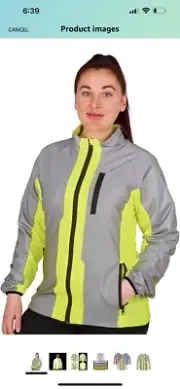 BTR Ladies High Visibility Reflective Cycling & Running Jacket size 8