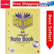 A4 Floral Spiral Notebook - 5 Subject, 250 Ruled Pages with Easy-Removal Feature