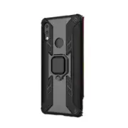 2 Pcs PC + TPU Protective Case for Xiaomi Redmi 7, with Ring Holder (Black)