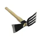 Mini Hoe and Cultivator with Wooden Handle Dual-purpose Hoe Garden Rake Tool