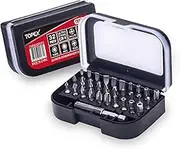 TOPEX 32-Piece CR-V Security Screwdriver Bit Set with Belt Clip Magnetic Driver