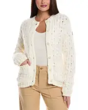 Moncler Wool & Alpaca-Blend Cardigan Women's White Xs