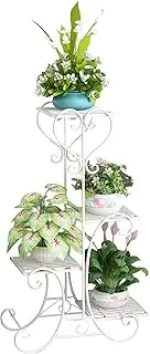Corner Plant Stand,Tiered Plant Stand Indoor, 4 Tiers Metal Plant Holder 32'' Tall Plant Stand Corner Rustproof Flower Pot Stand Plant Shelf for Corner Patio Garden Balcony White