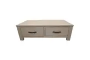 Divano Foxglove Coffee Table 127cm 2 Drawer Solid Mt Ash Timber Wood - White