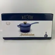 BEL-FER Blue Cast Iron 1.75 Qt Sauce Pot The Andalusian Collection New in Box