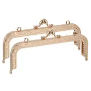 Metal Purse Frames, 7.1" 2Pcs Kiss Lock Clasp Frame for Coin Purses DIY, Gold