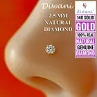 2.5mm Natural Si Diamond Engagement Nose Lip Labret Screw Piercing Stud Ring Pin