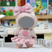 Labubu Baby Clothes 17cm Labubu Cloth Clothes Heartbeat Macaron Vinyl Face Doll Baby Clothes Replacement——style:Min strap skirt two-piece set (pink)