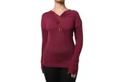 Roberto Cavalli Maroon Jumper Keyhole Knit Pullover Sweater