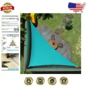 Custom Triangle Sun Shade Sail in Turquoise - 95% UV Protection, 3-