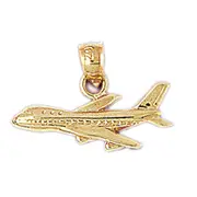 14K Gold Passenger Airplane Charm