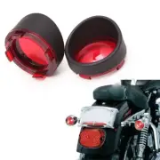 Turn Signal Light Red Lens Cover Bezels Visor Fits For Harley Touring Road King-