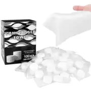 100PCS Compressed Towel Tablets, Mini Disposable Face Towels for Travel, Camping