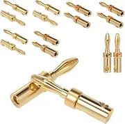 Banana Plug Connector Corrosion- Banana Connector for o Video Amplifier Speaker Cable Jack Gold 8 Pairs