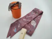 Unused HERMES Twilly LES CLES A POIS Marron Beige Key Hermes 025