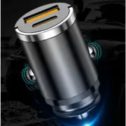 2 Port Car Cigarette Lighter Adapter Mini Pull Ring Charger USB Fast Charging