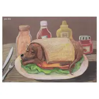 在飛比找蝦皮購物優惠-插畫明信片-享用吧！臘腸狗三明治！pic-01