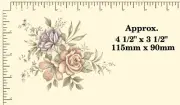 Waterslide ceramic decal Decoupage Floral Flowers Approx 4 1/2" 3 1/2" A51