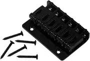 6 String Hardtail Saddle Bridge 65MM Metal Fixed Top Load Guitar Tailpiece for Fender Strat Tele Electric Guitar,Black