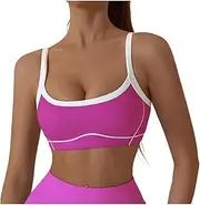 [AYTDNEHGK] Women's Sports Bra Thin Strap Gym High Support Impact Push-up Fitness Underwear Pilates Yoga Bra with Removable Pads