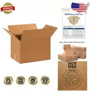 Medium Corrugated Packing Boxes 15"L x 11"W x 11"H - Strong Style for Moving