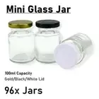 96x Mini Glass Jars 100ML Spice Jam Honey Candy Storage Small Container Bottle