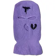 Nevenka 3 Hole Uzi Balaclava Knitted Full Face Cover Ski Mask Winter Windproof Neck Warmer-Purple