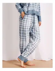 [Chloe & Lola] Cosy Boucle Cuffed Pant in Blue Shadow Check