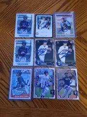 Texas Rangers 9 Card Lot Signed IP Auto RC Rookie 1st Bowman Topps Heritage MLB