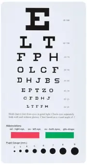 ✨ PRE3909 Snellen Pocket Eye Chart Features 6" ruler on reverse side