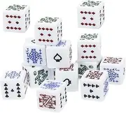 HAWILLOSCH Portable Poker Dice Set 16mm Acrylic White Poker Color Dice Chips for Card Games