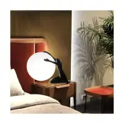 Post Modern Table Lamp Large Globe Lamp Art Deco Nightstand Lamps Black Lady ...