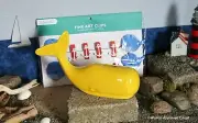CRATE & BARREL (L.O.N.) FEED THE ANIMAL WHALE BANK AND FINE ART CLIPS -NWT