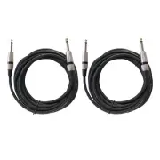 2Pcs 25ft 1/4" 6.35mm Male Cables to 1/4" 6.35mm Male Mono for Audio DJ Speaker