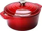 5.5 Quart Enameled Cast Iron Dutch Oven, Round Enamel Dutch Ovens Pot -Red