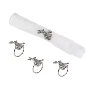 Charcoal Rabbit Napkin Ring, Set of 4 4.33" x 1.13" x 1.97" C&F Home